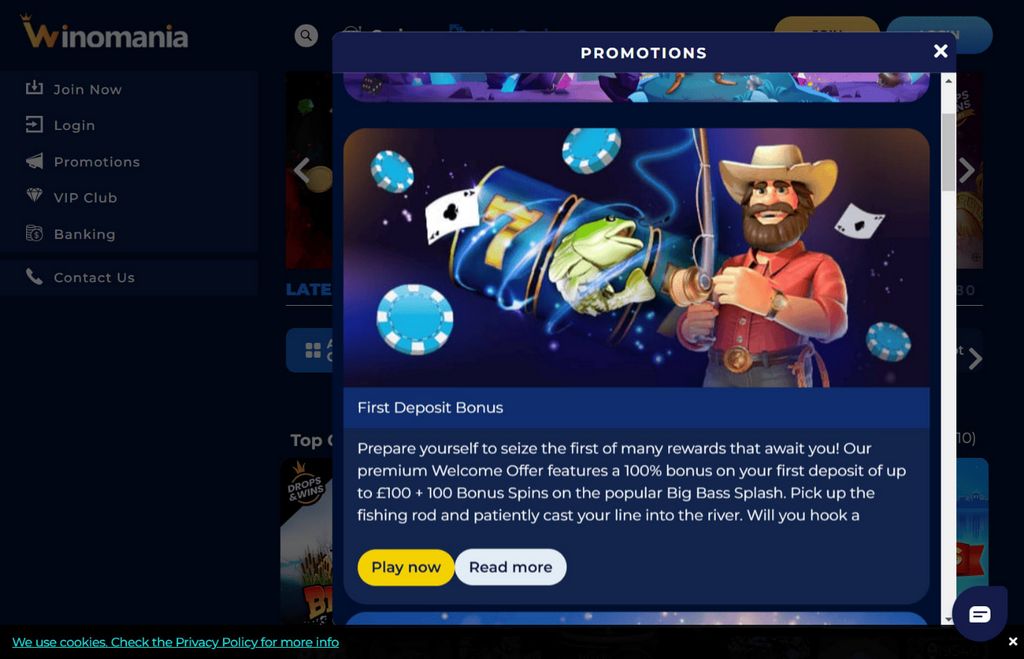 WinOMania Casino Site Testimonial (2025) - Rewarding VIP Program